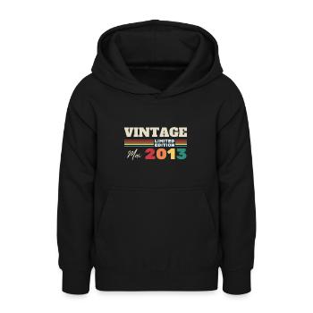 Vintage mai 2013 cadeau anniversaire - Sweat à capuche Ado - noir - Devant - AI Model Teenager Male light (155cm)