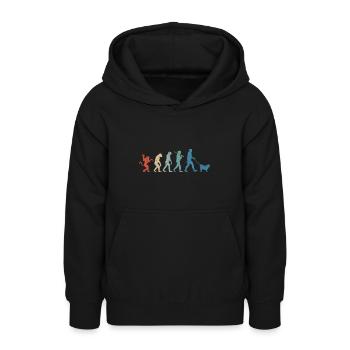 Icelandic Dog Evolution Retro Vintage - Teen Hoodie - black - Front - AI Model Teenager Male light (155cm)