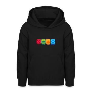tondeuse à gazon manger dormir tondre la pelouse dictons dire - Sweat à capuche Ado - noir - Devant - AI Model Teenager Male light (155cm)