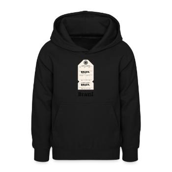 Billet d’avion Brésil - Sweat à capuche Ado - noir - Devant - AI Model Teenager Male light (155cm)