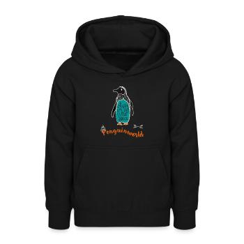 Pingouin new year hiver froid pingouin Gel neige - Sweat à capuche Ado - noir - Devant - AI Model Teenager Male light (155cm)