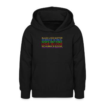 Human Rights - Teen Hoodie - black - Front - AI Model Teenager Male light (155cm)