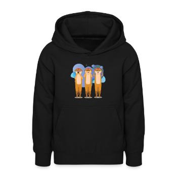 erdmänchen - Teenager Hoodie - Schwarz - Vorne - AI Model Teenager Male light (155cm)