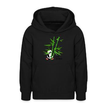 Fleda Maus Design: I love bamboo - Teenager Hoodie - Schwarz - Vorne - AI Model Teenager Male light (155cm)