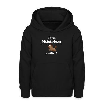 Echte Mädchen Reiten Lustiger Pferdespruch Hobby - Teenager Hoodie - Schwarz - Vorne - AI Model Teenager Male light (155cm)