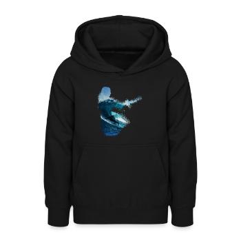 Hula Dance Haweii Vagues Kite surfeur - Sweat à capuche Ado - noir - Devant - AI Model Teenager Male light (155cm)