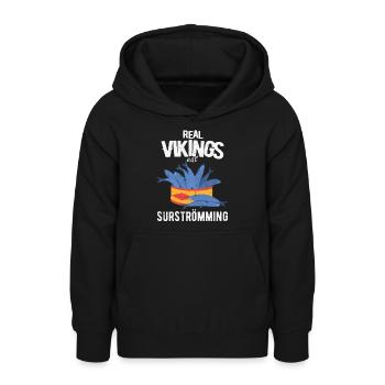 Surströmming Scandinavie Suède Viking - Sweat à capuche Ado - noir - Devant - AI Model Teenager Male light (155cm)
