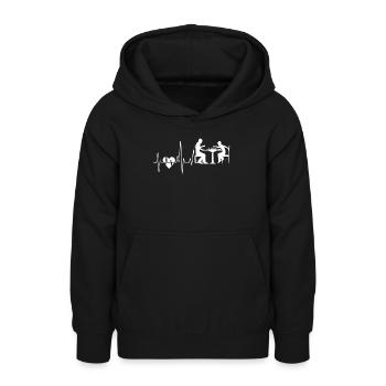 Schach Schach Herzschlag - Teenager Hoodie - Schwarz - Vorne - AI Model Teenager Male light (155cm)