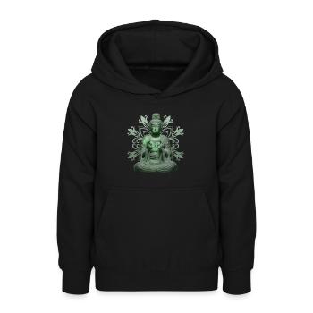 Buddhismus Meditation Yoga Spiritualität - Teenager Hoodie - Schwarz - Vorne - AI Model Teenager Male light (155cm)
