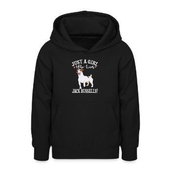 Jack Russell - Sweat à capuche Ado - noir - Devant - AI Model Teenager Male light (155cm)