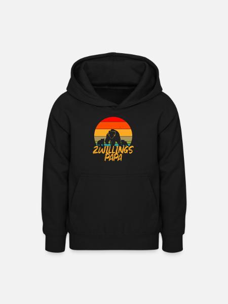 Zwillingspapa Zwillingsvater Geschenk - Teenager Hoodie - Schwarz