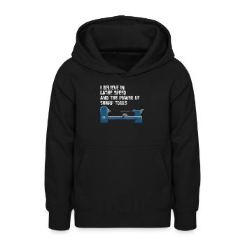 Tourneurs Drechselbank Drechsel - Sweat à capuche Ado - noir - Devant - AI Model Teenager Male light (155cm)