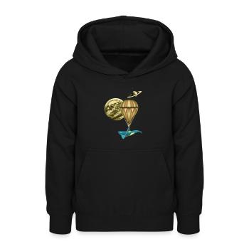 Heißluftballon, Ballonfahren, Luftschiff - Teenager Hoodie - Schwarz - Vorne - AI Model Teenager Male light (155cm)