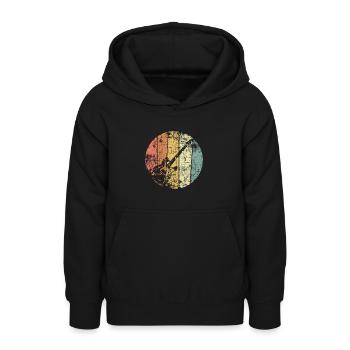 E-Gitarre Gitarrist vintage - Teenager Hoodie - Schwarz - Vorne - AI Model Teenager Male light (155cm)
