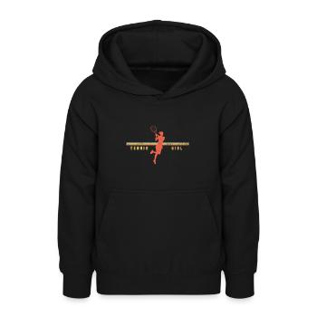 Tennis Mädchen - Teenager Hoodie - Schwarz - Vorne - AI Model Teenager Male light (155cm)