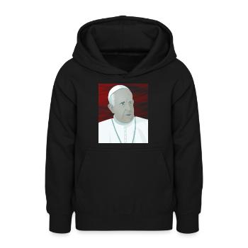 Pape François Vatican Vatican Saint-Pierre - Sweat à capuche Ado - noir - Devant - AI Model Teenager Male light (155cm)
