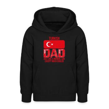 Turkish Dad Türkei-Flagge zum Vatertag - Teenager Hoodie - Schwarz - Vorne - AI Model Teenager Male light (155cm)