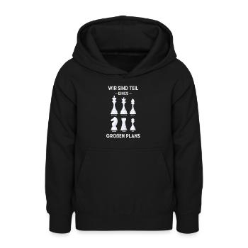 Schach Verschwörung Verschwörungstheoretiker - Teenager Hoodie - Schwarz - Vorne - AI Model Teenager Male light (155cm)