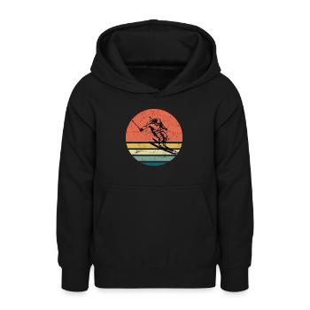 Skiurlaub Skifahrer Ski - Teenager Hoodie - Schwarz - Vorne - AI Model Teenager Male light (155cm)