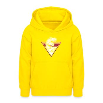 Dinosaurs T Rex Extinct Dinosaurs Vaporwave - Sweat à capuche Ado - jaune - Devant - AI Model Teenager Male dark (155cm)