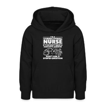 Justizvollzugsanstalt JVA Gesundheitspflegerin - Teenager Hoodie - Schwarz - Vorne - AI Model Teenager Male light (155cm)