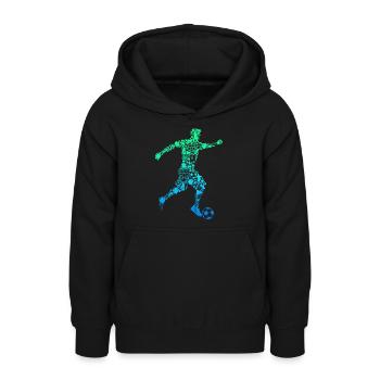 Fußball Fußballer Jungen Kinder - Teenager Hoodie - Schwarz - Vorne - AI Model Teenager Male light (155cm)