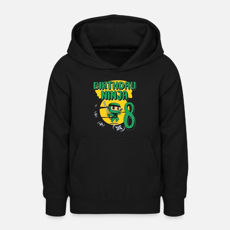 Enfants Ninja 8e anniversaire Garçon Cadeau 8 ans - Sweat à capuche Ado - noir