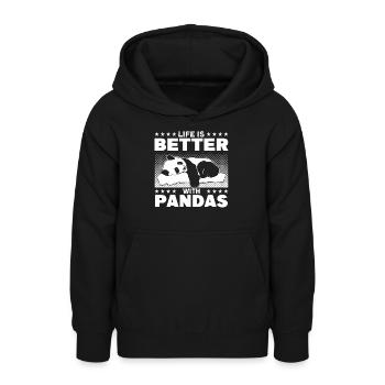 Panda Lover Pandas Panda Gift - Teen Hoodie - black - Front - AI Model Teenager Male light (155cm)