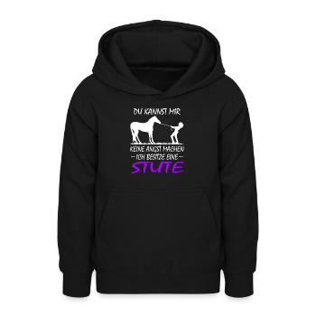 Du kannst mir keine Angst machen Pferd Stute - Teenager Hoodie - Schwarz - Vorne - AI Model Teenager Male light (155cm)