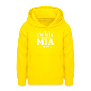 MIA - Teenager Hoodie - Gelb - Vorne - AI Model Teenager Male dark (155cm)