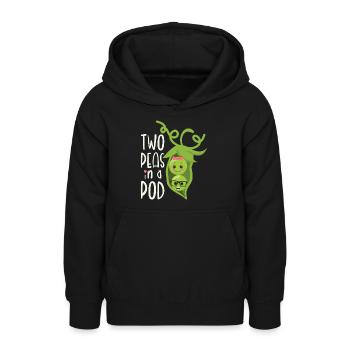 Two Peas in a Pod Valentines Day In Love - Teen Hoodie - black - Front - AI Model Teenager Male light (155cm)