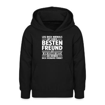 Bester Freund - Teenager Hoodie - Schwarz - Vorne - AI Model Teenager Male light (155cm)