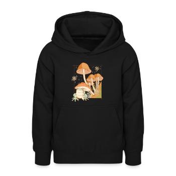Cottagecore aesthetic Frosch mit Pilzen cottage - Teenager Hoodie - Schwarz - Vorne - AI Model Teenager Male light (155cm)