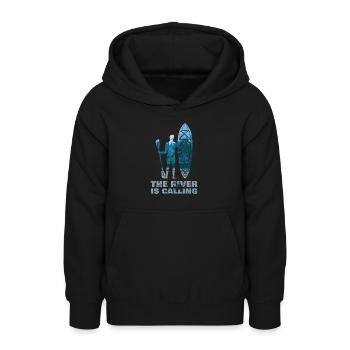 Kajak Kayak - Sweat à capuche Ado - noir - Devant - AI Model Teenager Male light (155cm)