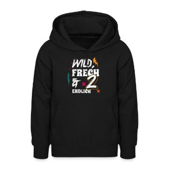2 Geburtstag | Wild frech & endlich 2 - Teenager Hoodie - Schwarz - Vorne - AI Model Teenager Male light (155cm)