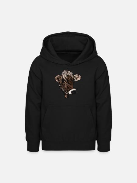 Kuhmotiv - Teenager Hoodie - Schwarz