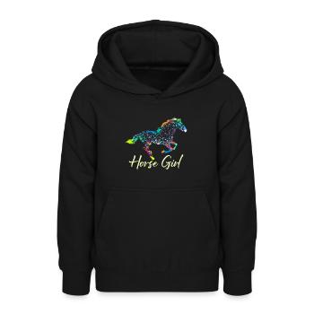 Cheval Fille Cavalier Cheval Fille - Sweat à capuche Ado - noir - Devant - AI Model Teenager Male light (155cm)