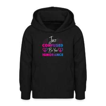 Bisexual Bi Pride Flag Just - Teen Hoodie - black - Front - AI Model Teenager Male light (155cm)