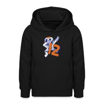 12. Geburtstag Astronaut 12 Jahre Weltraumgalaxie - Teenager Hoodie - Schwarz - Vorne - AI Model Teenager Male light (155cm)