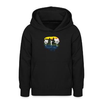 Slackline, Balance Sport - Sweat à capuche Ado - noir - Devant - AI Model Teenager Male light (155cm)