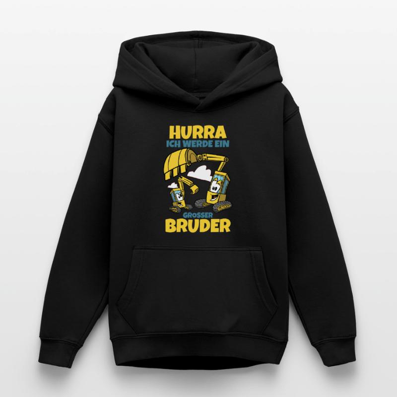 Werdender Bruder Geschenk Ich werde Bruder Bagger Teenager Hoodie