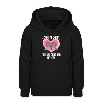 Rat Cuddling Pet Owner Rodent Rat Lovers - Teenager Hoodie - Schwarz - Vorne - AI Model Teenager Male light (155cm)