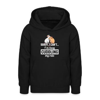 Rat Cuddling Pet Owner Rodent Rat Lovers - Teenager Hoodie - Schwarz - Vorne - AI Model Teenager Male light (155cm)