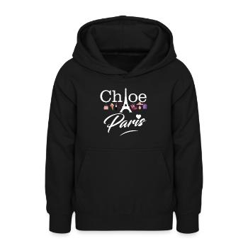 Paris Tour Eiffel Mode France - Sweat à capuche Ado - noir - Devant - AI Model Teenager Male light (155cm)