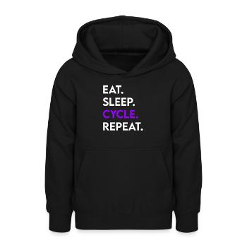 eat sleep cycle repeat - Teenager Hoodie - Schwarz - Vorne - AI Model Teenager Male light (155cm)