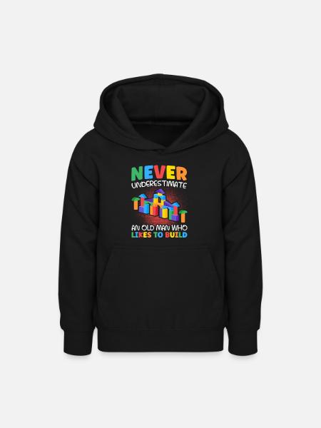 Bauen Klemmbaustein Baustein - Teenager Hoodie - Schwarz