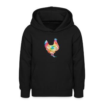 Chicken - Teen Hoodie - black - Front - AI Model Teenager Male light (155cm)