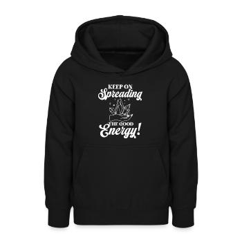 Médecine énergétique Guérisseur de cristaux d’énergie positive - Sweat à capuche Ado - noir - Devant - AI Model Teenager Male light (155cm)