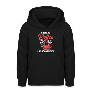 Positive Energy Coffee Energy Healer Coffee Addict - Teen Hoodie - black - Front - AI Model Teenager Male light (155cm)