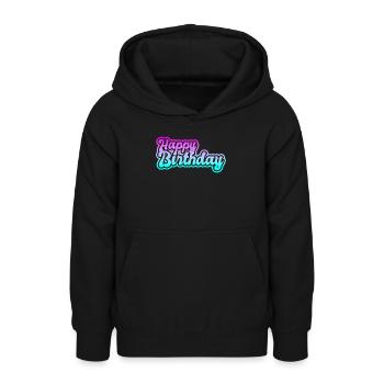 Bon anniversaire - Sweat à capuche Ado - noir - Devant - AI Model Teenager Male light (155cm)
